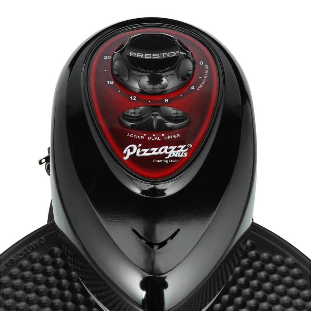 Presto Pizzazz Plus 1235W Rotating Countertop Pizza Oven with Timer, Non-Stick, Black