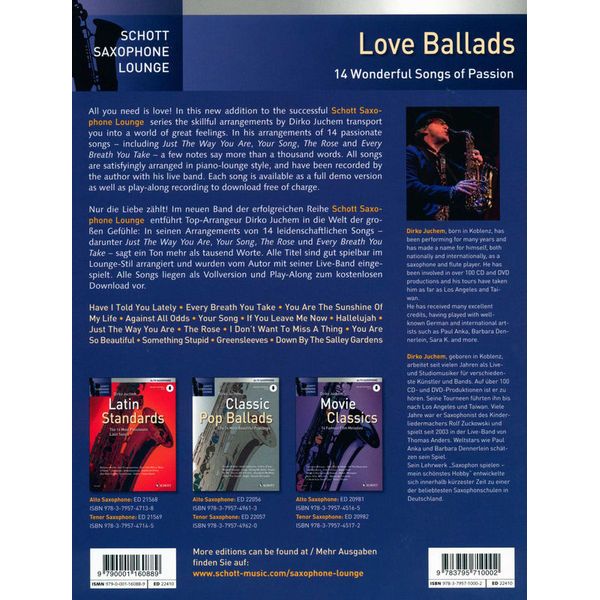 Schott Love Ballads T-Sax