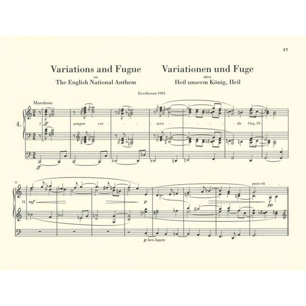 Henle Verlag Reger Orgelwerke ohne Opuszahl