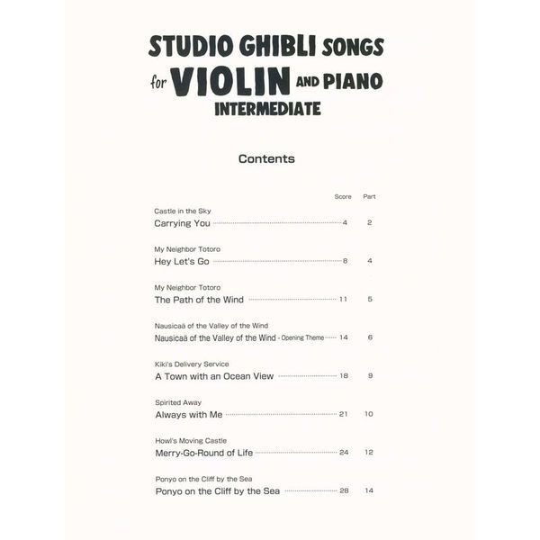 Yamaha Music Entertainment  Studio Ghibli Songs Violin Int