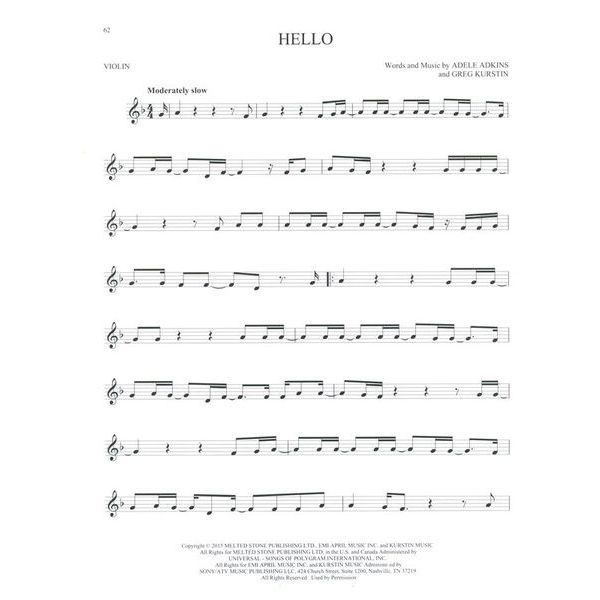 Hal Leonard 101 Hit Songs For Violin