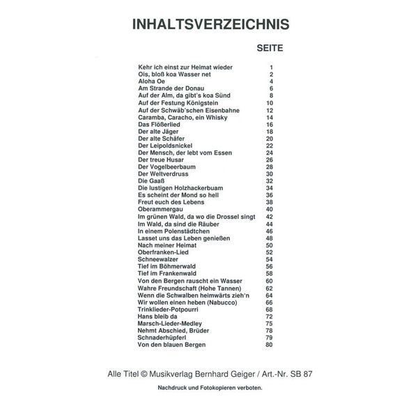 Musikverlag Geiger Wirtshaussingen 1