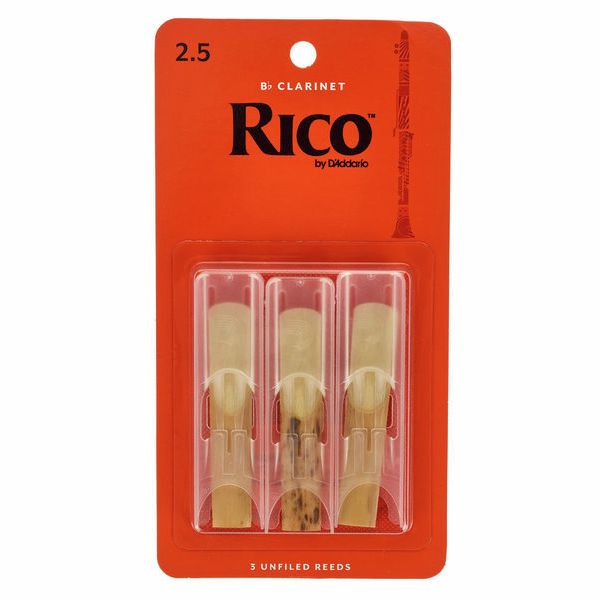 DAddario Woodwinds Rico Bb- Clar 2.5 - 3-Pack