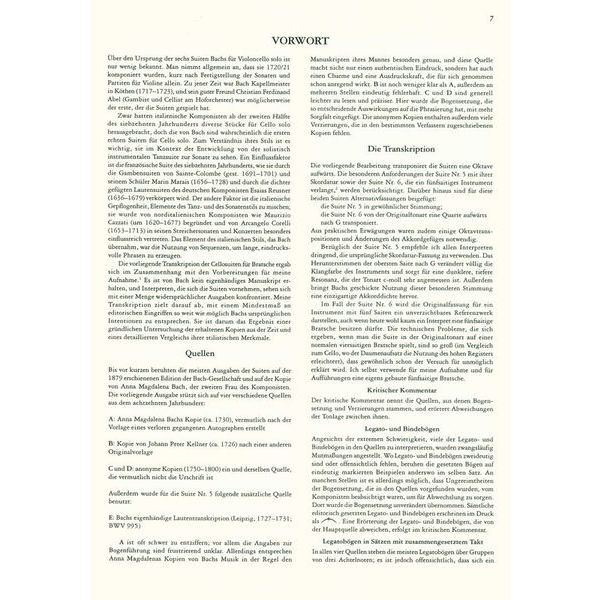 Edition Peters Bach Suiten Viola BWV1007-1012