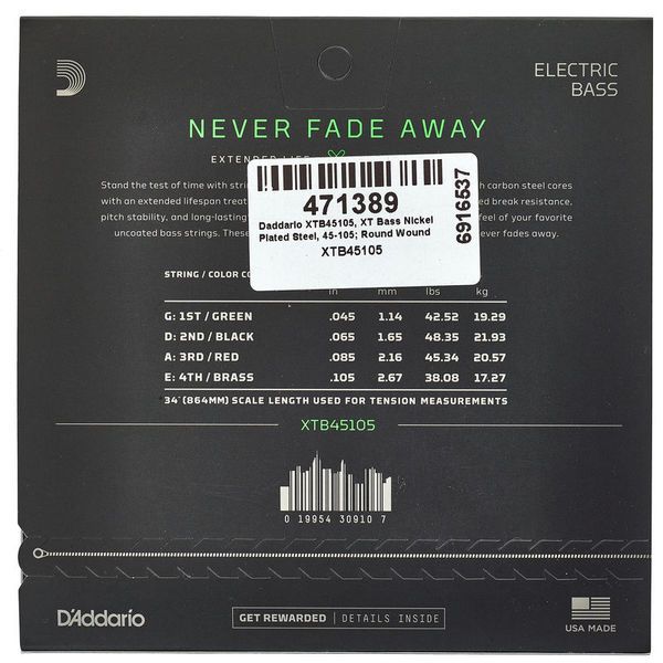 Daddario XTB45105 Light Top/Med. Bottom