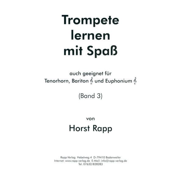 Horst Rapp Verlag Trompete Lernen mit Spa 3
