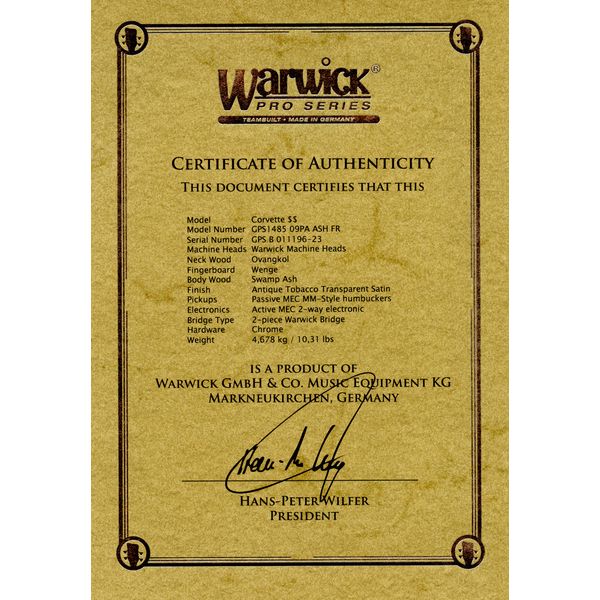 Warwick Pro Series Corvette $$ 5 ATTS
