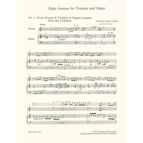 Breitkopf & Hrtel Fantini 8 Sonatas