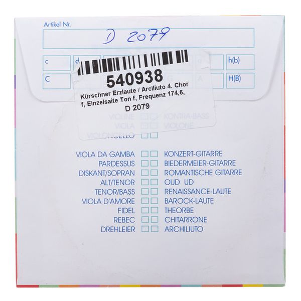 K&uuml;rschner Arch Lute 4th Course f