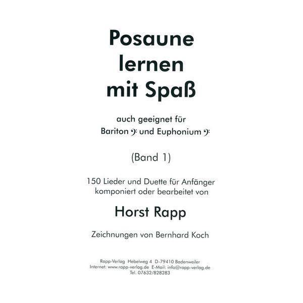 Horst Rapp Verlag Posaune lernen mit Spa 1