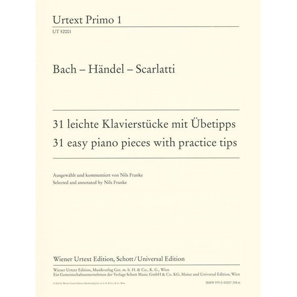 Wiener Urtext Edition Bach �Hndel �Scarlatti