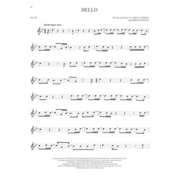 Hal Leonard 101 Hit Songs For Flute