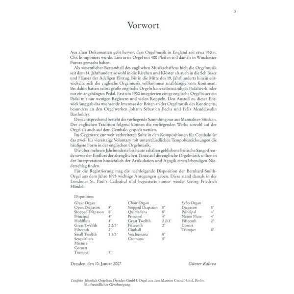 Heinrichshofen Verlag Altenglische Orgelmusik