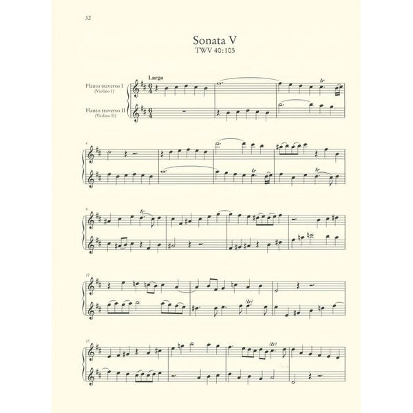 Wiener Urtext Edition Telemann Sonaten zwei Fl&ouml;ten