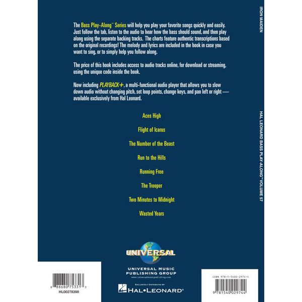 Hal Leonard Bass Play-Along Iron Maiden