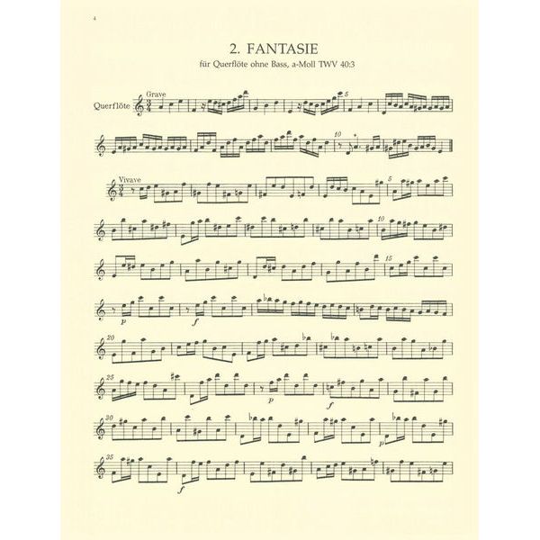 Brenreiter Telemann Fantasien Querflöte