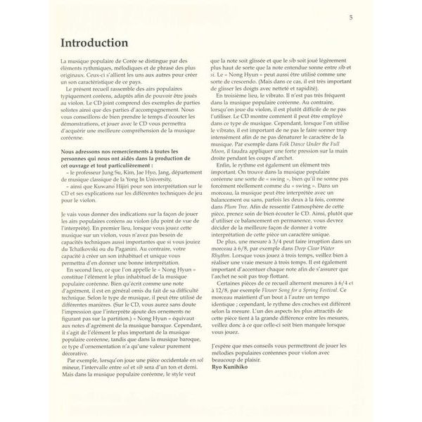 Schott Korean Folk Tunes For Violin