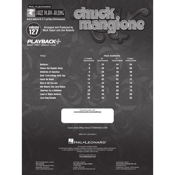 Hal Leonard Jazz Play-Along Chuck Mangione