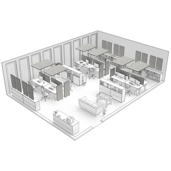 t.akustik Office Set Open Plan 12 SGR