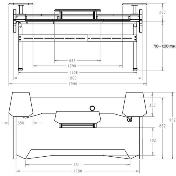 Studio Desk Enterprise Electric Set All BK