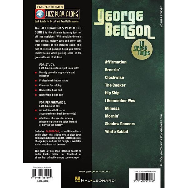 Hal Leonard Jazz Play-Along George Benson