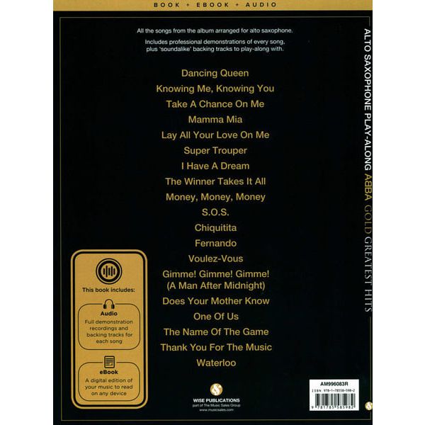Wise Publications ABBA Gold für Alto Saxophone