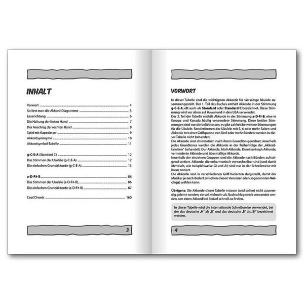 Voggenreiter  Ukulelen Grifftabelle