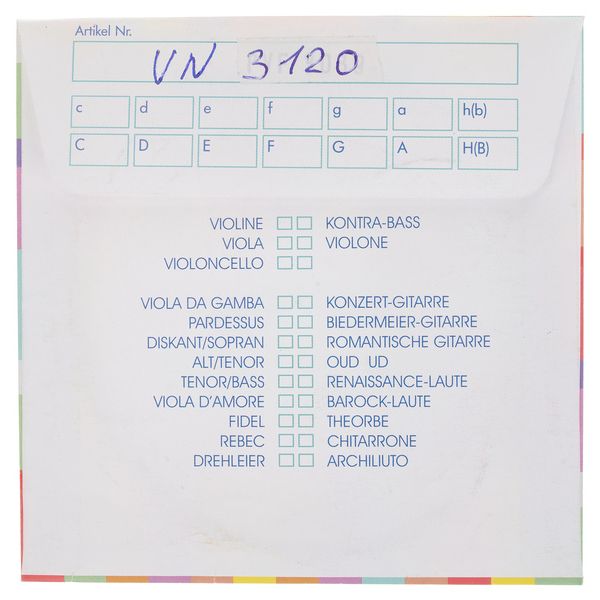 K&uuml;rschner Arch Lute 9th Course D