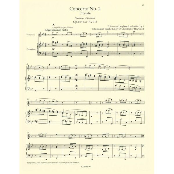 Brenreiter Vivaldi Die Vier Jahreszeiten