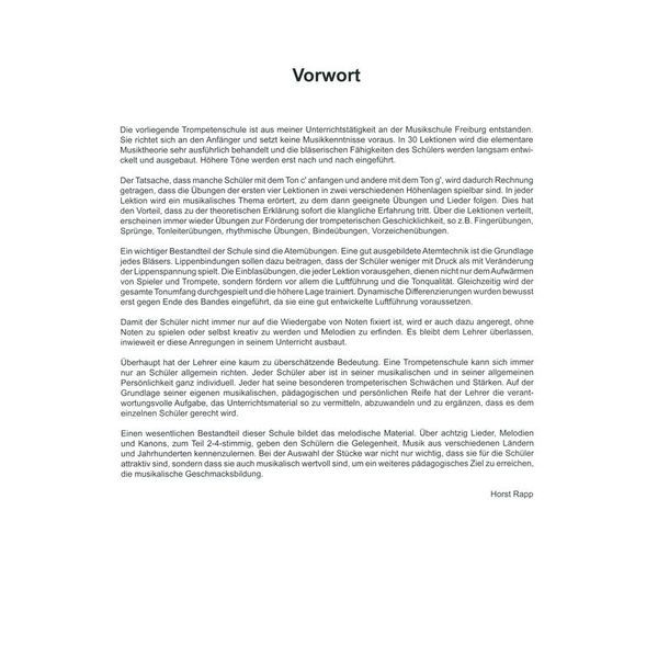 Horst Rapp Verlag Trompetenschule 1 für Anfnger