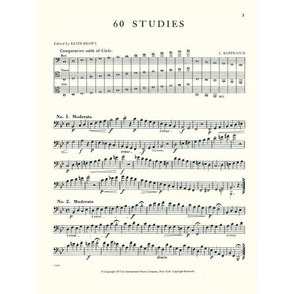 International Music Company Kopprasch 60 Studies 1 Tromb
