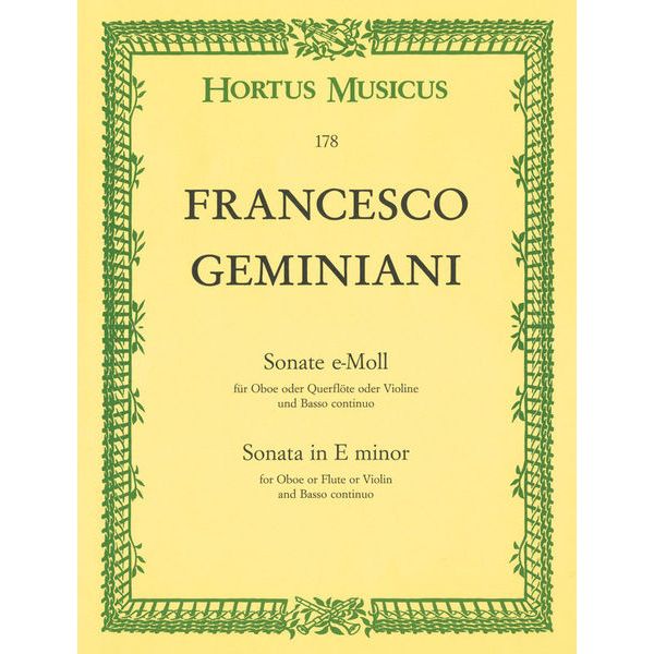 Brenreiter Geminiani Sonate e-moll Oboe