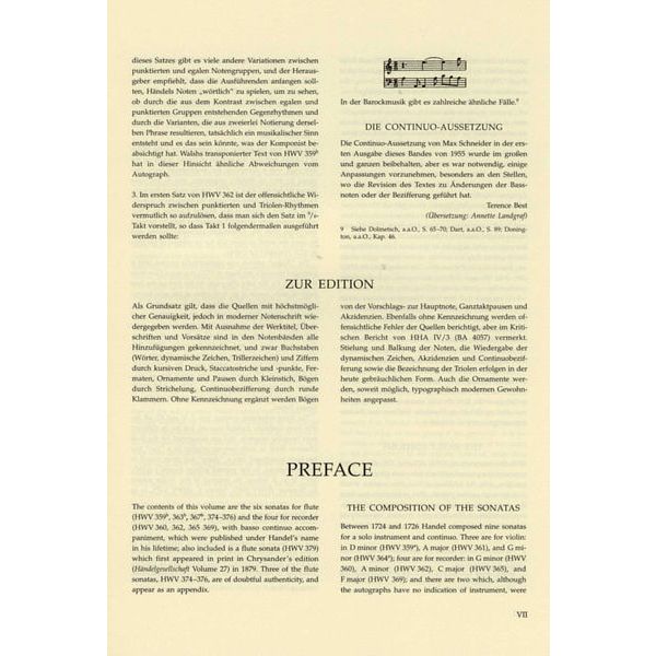 Brenreiter Hndel Elf Sonaten für Fl&ouml;te