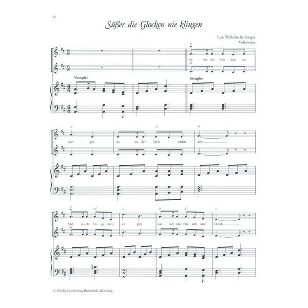 Holzschuh Verlag Weihnachten mit Klavierbegleit