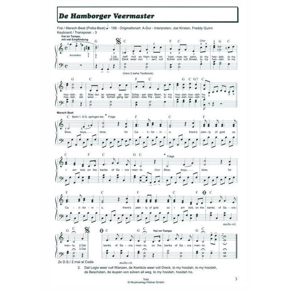 Musikverlag Hildner 100 Hits in C-Dur 3