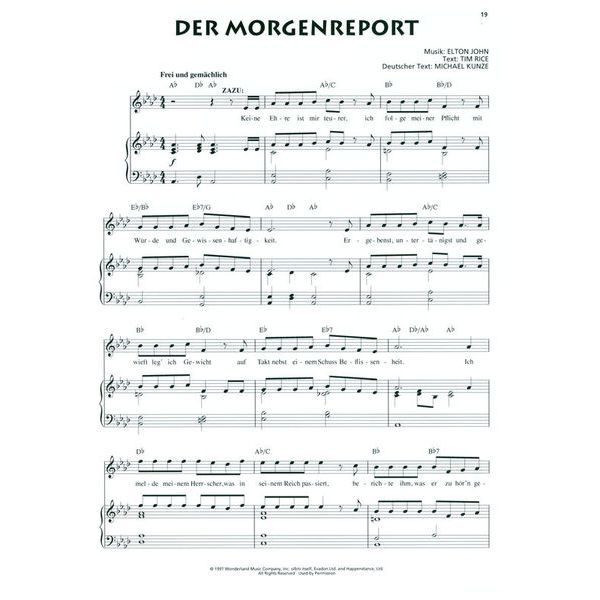 Hal Leonard Der K&ouml;nig der L&ouml;wen