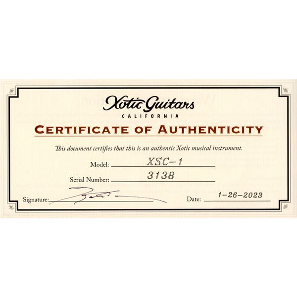 Xotic Guitars XSC-1 LP MN Light Aged