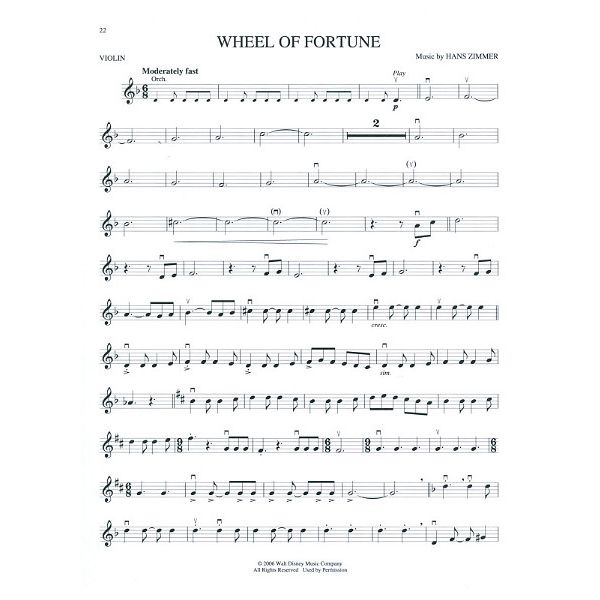 Hal Leonard Pirates Caribbean Violin