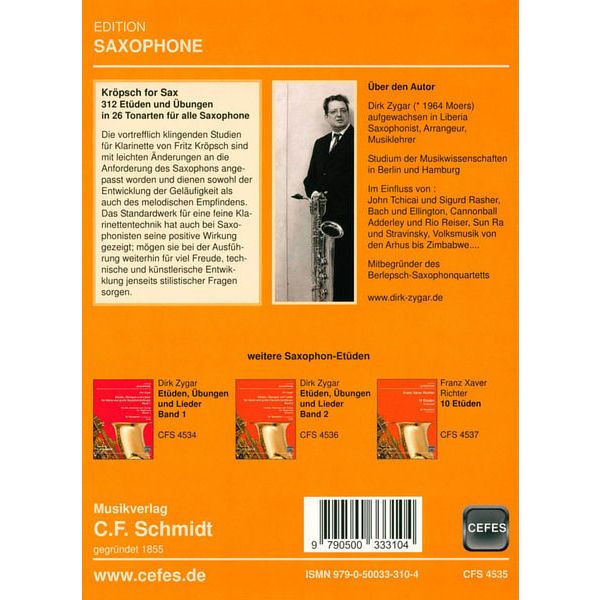 C.F. Schmidt Musikverlag Kr&ouml;psch For Sax