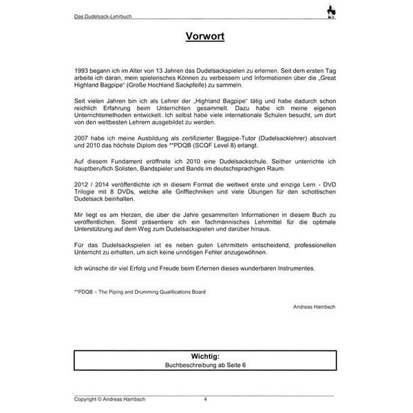 Verlag der Dudelsackschule Das Dudelsack-Lehrbuch