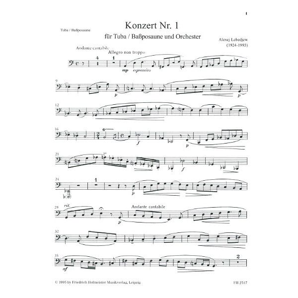 Friedrich Hofmeister Verlag Lebedjew Concert Nr. 1