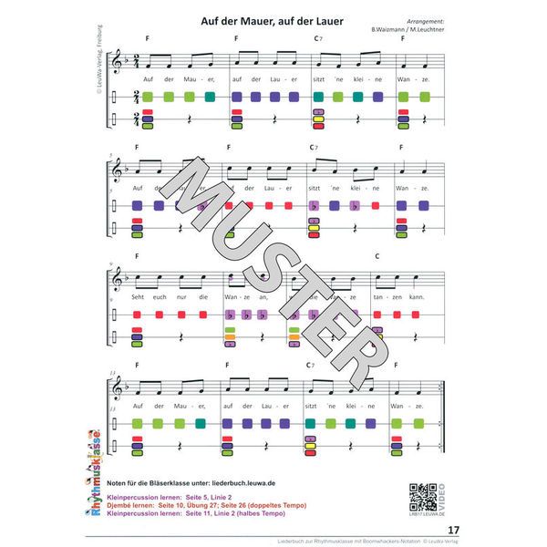 LeuWa-Verlag  Liederbuch zur Rhythmusklasse