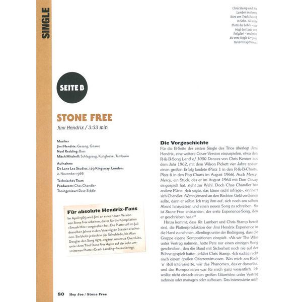 Delius Klasing Verlag Jimi Hendrix Alle Songs