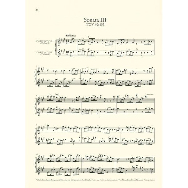 Wiener Urtext Edition Telemann Sonaten zwei Fl&ouml;ten