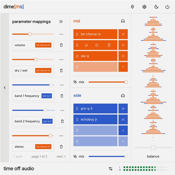 time off audio dime [ms]
