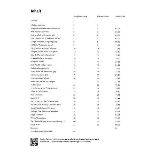 Schott Hobby Weihnachtsmelodien A-Sax