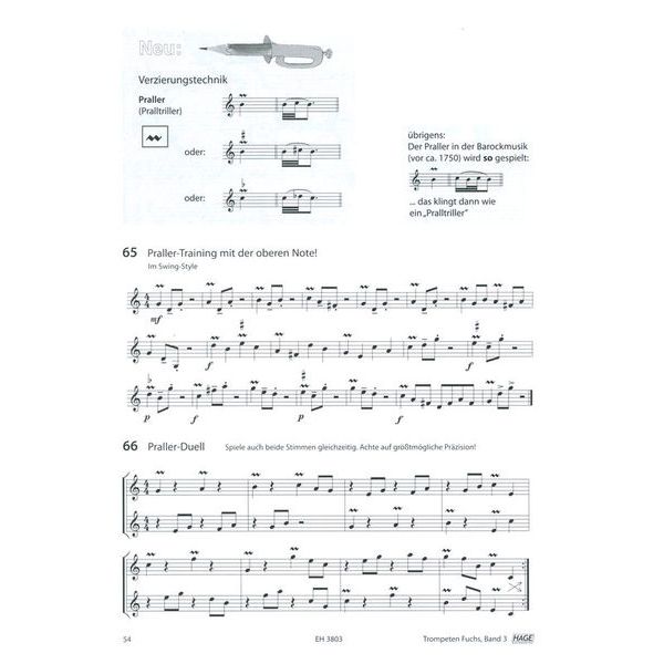 Hage Musikverlag Trompeten Fuchs 3