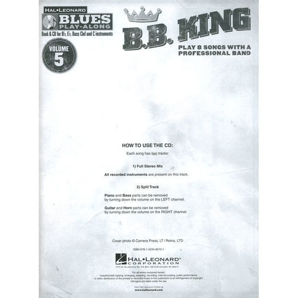 Hal Leonard Blues Play-Along B.B. King