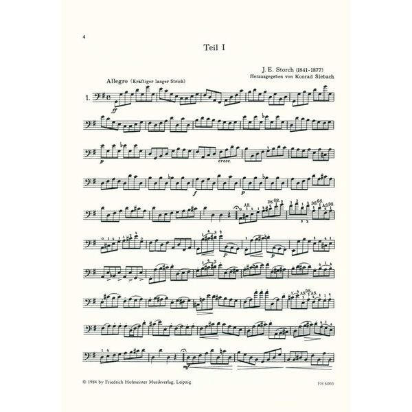 Friedrich Hofmeister Verlag Storch Etüden Kontrabass