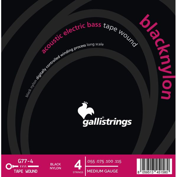 Galli Strings G77 Black Nylon Bass Strings
